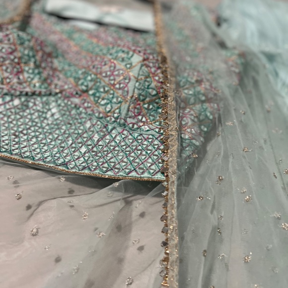 Sangeet / Wedding / Party wear Mirror work fancy jacket suit - Picture 13 of 15